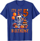 Kids Boo It's My 5th Birthday Halloween Skeleton 5 Years Old T-Shirt - T-Shirt | Royal