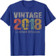 Vintage 2018 Limited Edition 7th Birthday Gifts 7 Year Old T-Shirt - T-Shirt | Royal