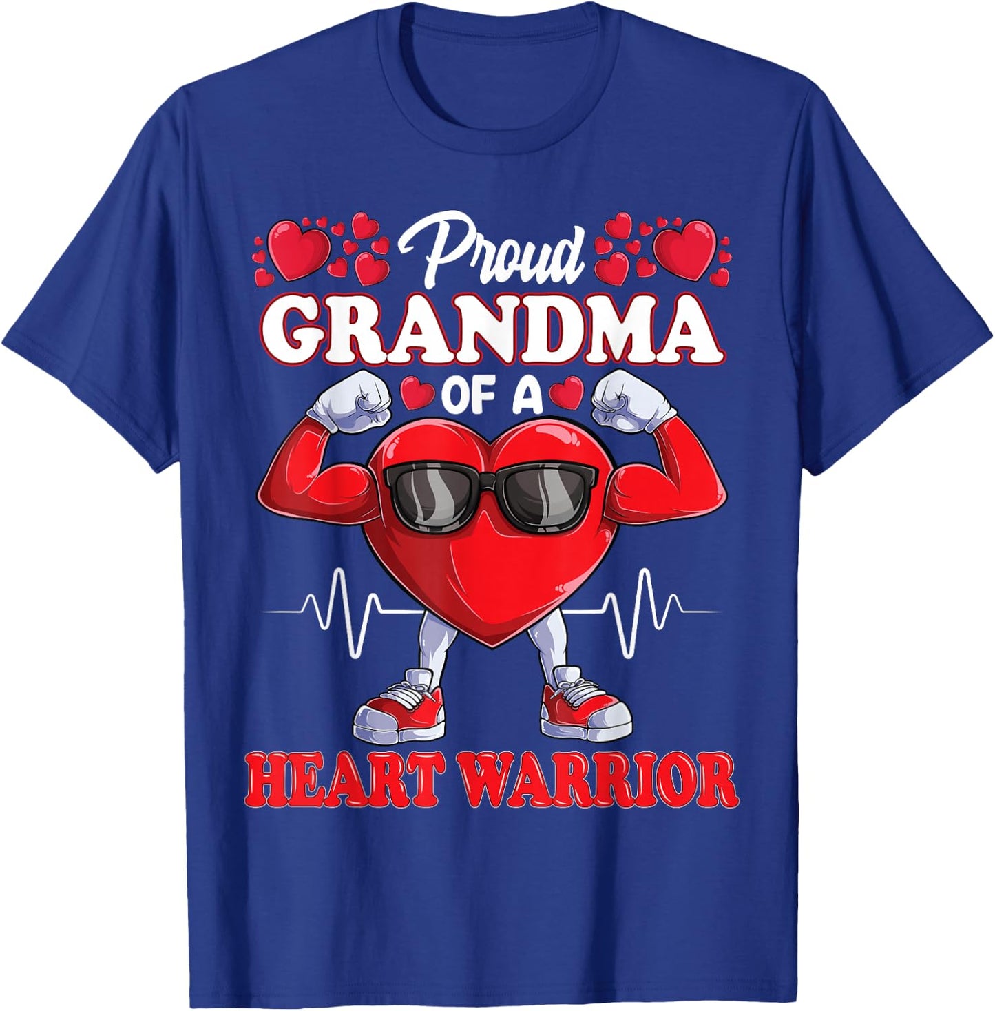 Proud Grandma of a Heart Warrior CHD Awareness T-Shirt - T-Shirt | Royal