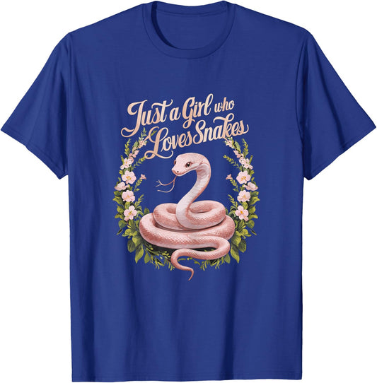 Snakes Cute Just A Girl Who Loves Snakes T-Shirt - T-Shirt | Royal