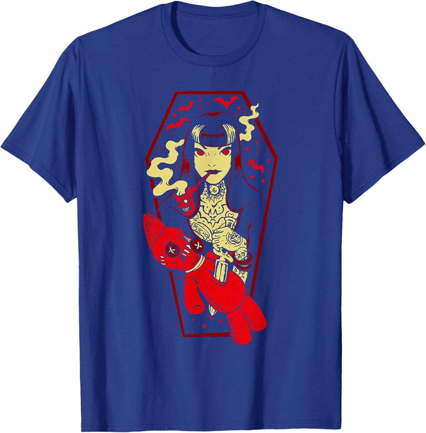 Horror Art - Voodoo Witch - Psychobilly Punk Art T-Shirt - T-Shirt | Royal