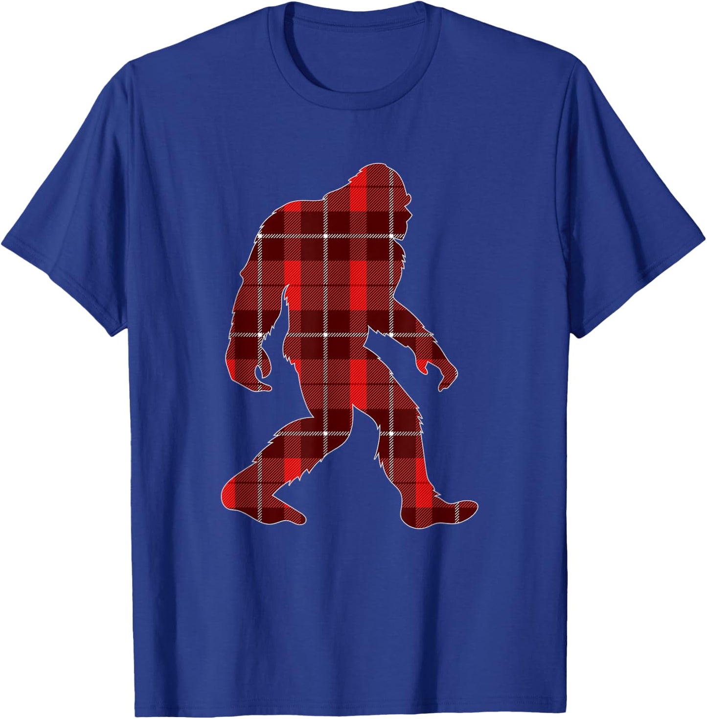 Red Plaid Bigfoot Christmas Family Matching Pajama Gift T-Shirt - T-Shirt | Royal