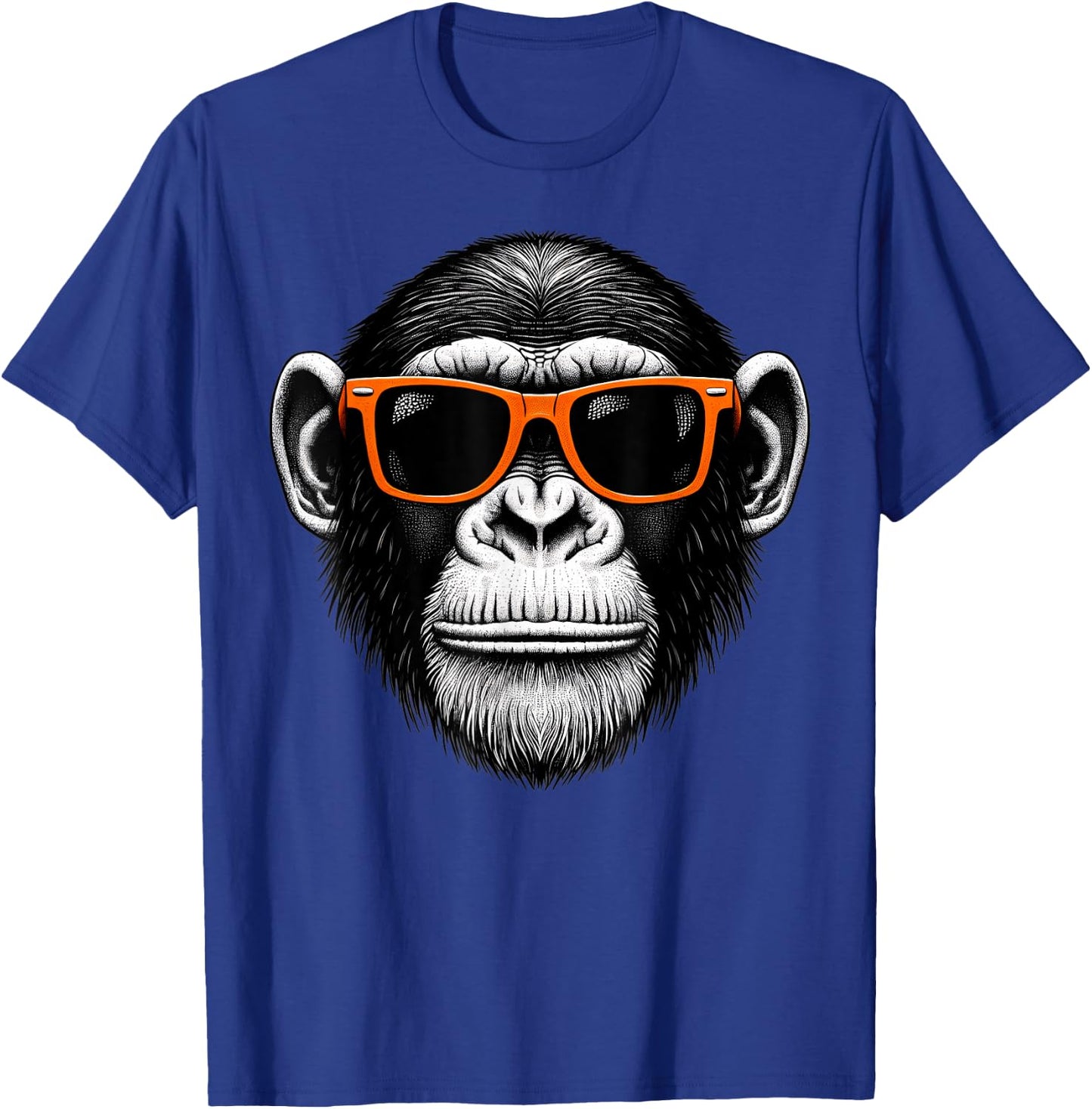 Cool Chimpanzee Monkey Wearing Sunglasses Graphic Art T-Shirt - T-Shirt | Royal