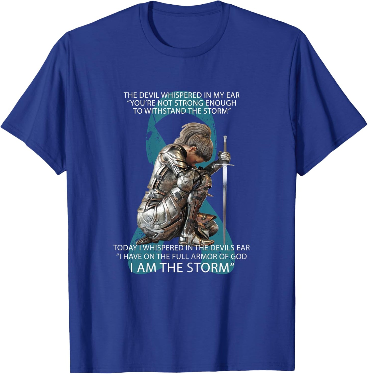 I Am The Storm Mom Sister Women Ovarian Cancer Awareness T-Shirt - T-Shirt | Royal