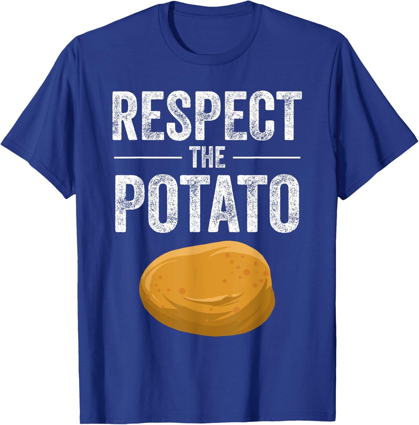 Funny Respect The Potato Gift Men Cute Root Vegetable Lovers T-Shirt - T-Shirt | Royal