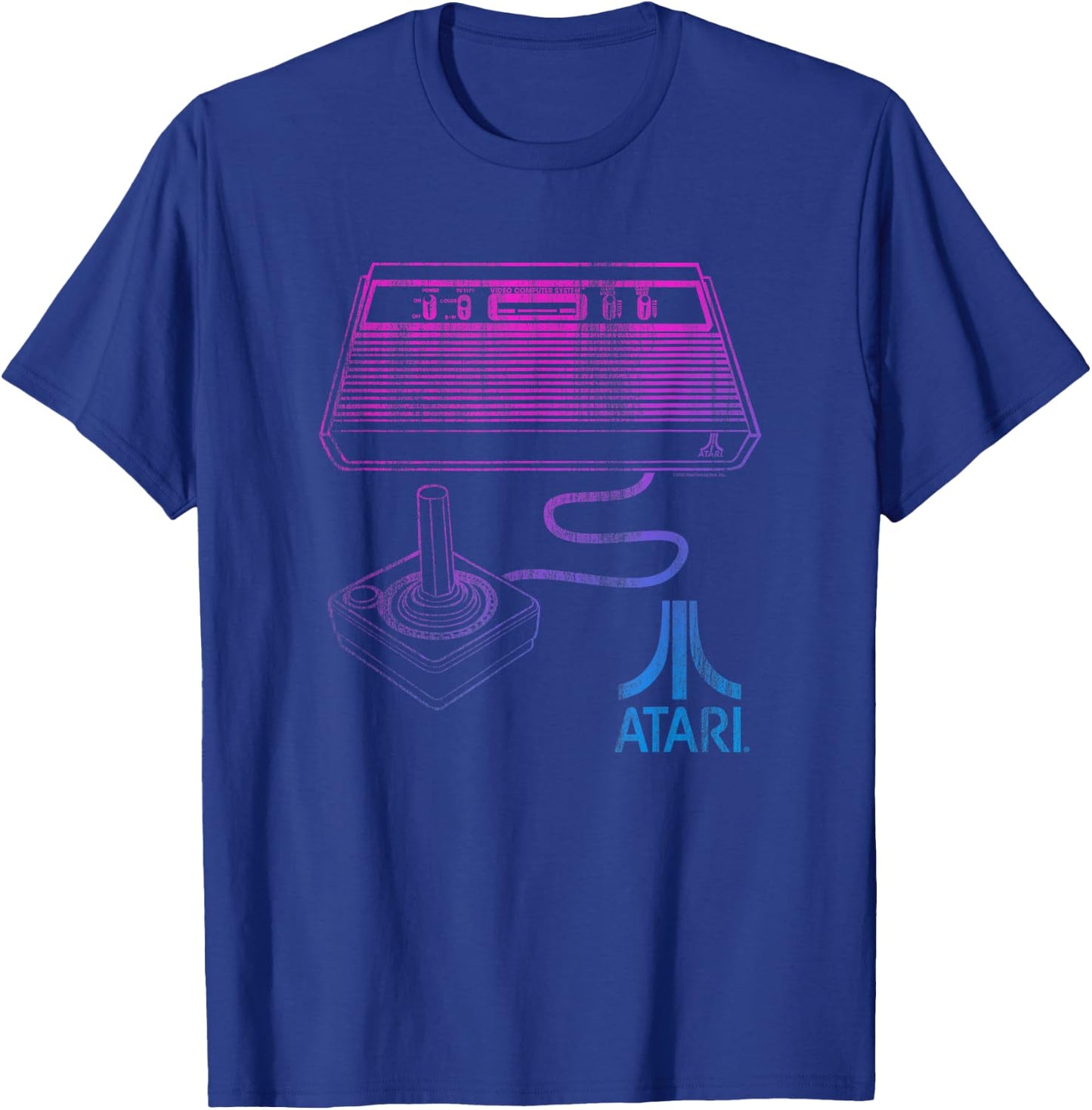Ripple Junction x Atari Neon 80’s Console Pink & Blue Design T-Shirt - T-Shirt | Royal
