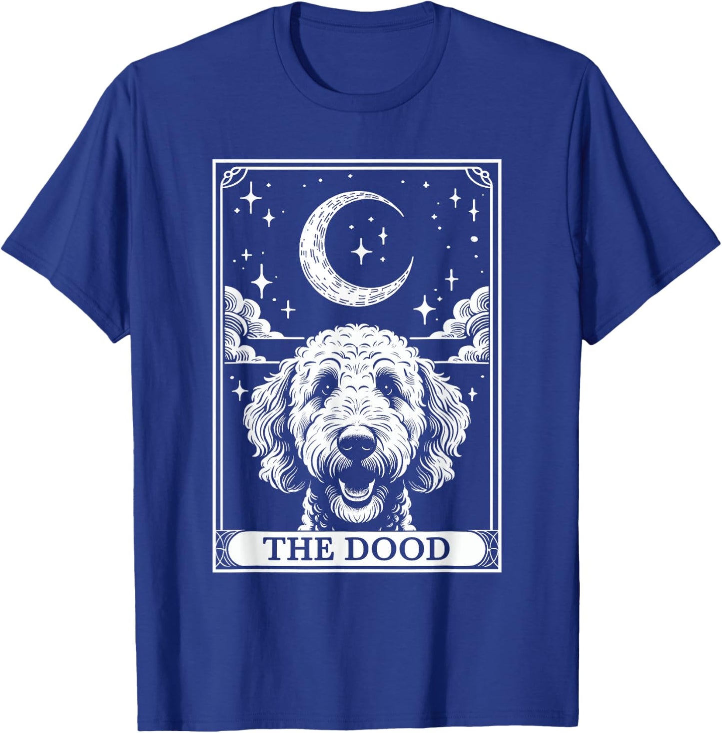 Tarot Card Vintage Crescent Moon The Dood Goldendoodle Mom T-Shirt - T-Shirt | Royal