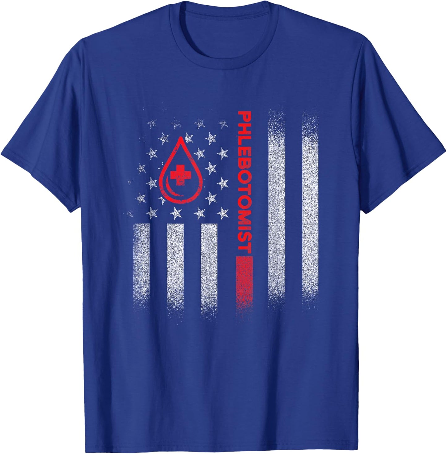 Phlebotomist US Flag Phlebotomy Technician Gifts T-Shirt - T-Shirt | Royal