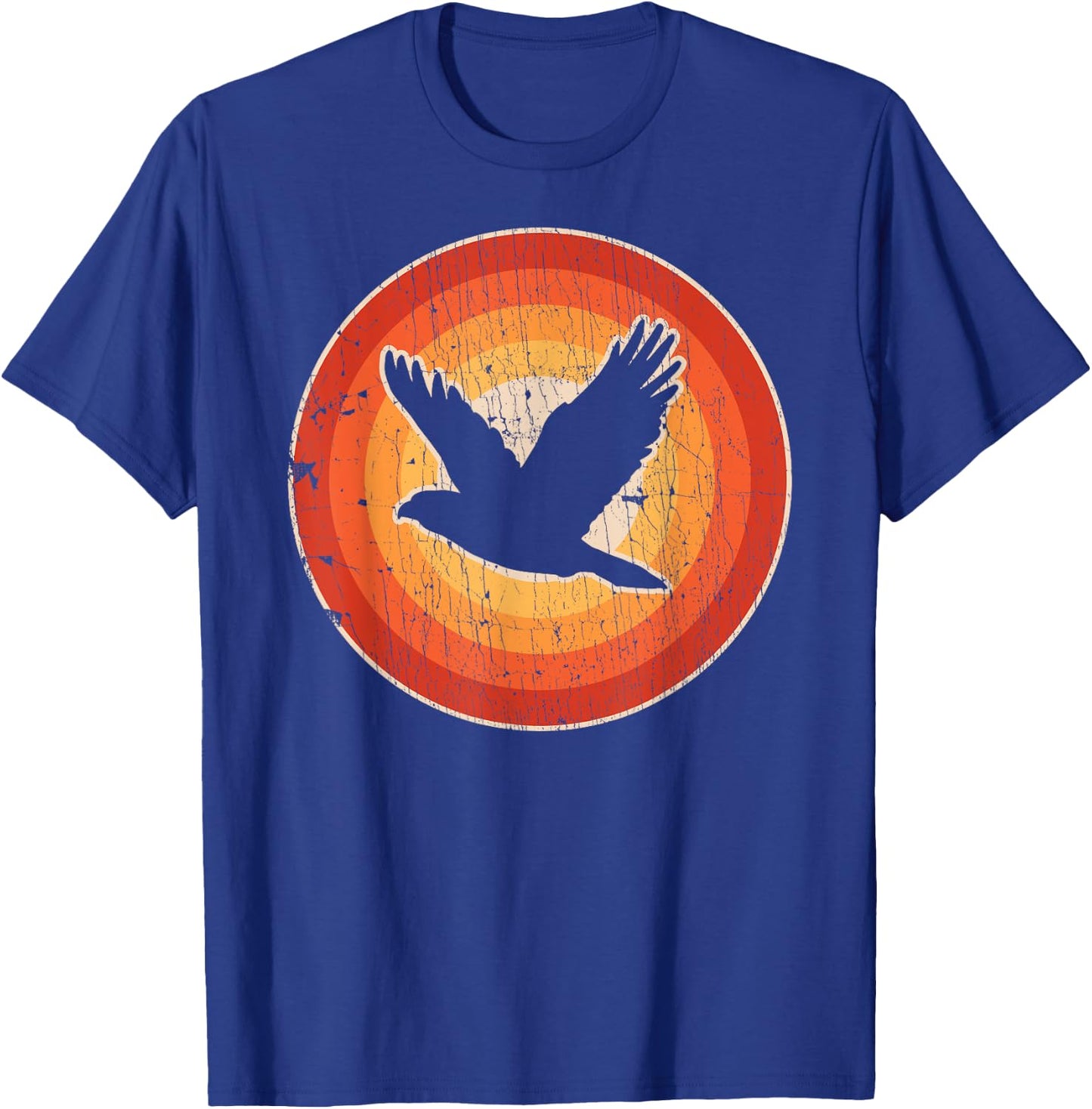 Falcon Retro Vintage 60s 70s Sunset Bird Lovers Men Women T-Shirt - T-Shirt | Royal