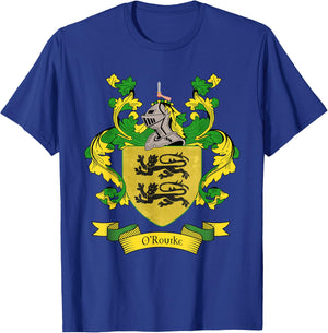 O'Rourke Coat of Arms | O'Rourke Surname Family Crest T-Shirt - T-Shirt | Royal