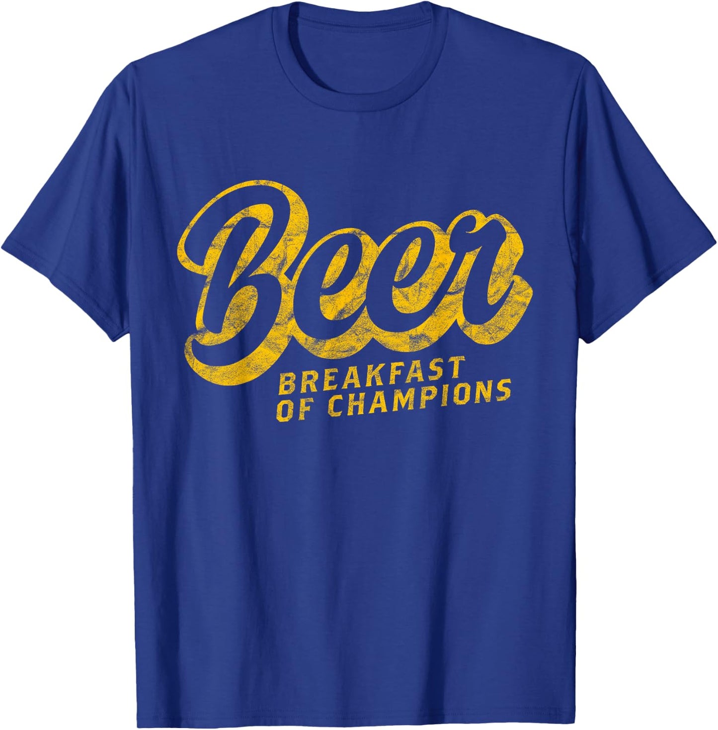 Beer Breakfast of Champions T Shirt Vintage Funny College T-Shirt - T-Shirt | Royal