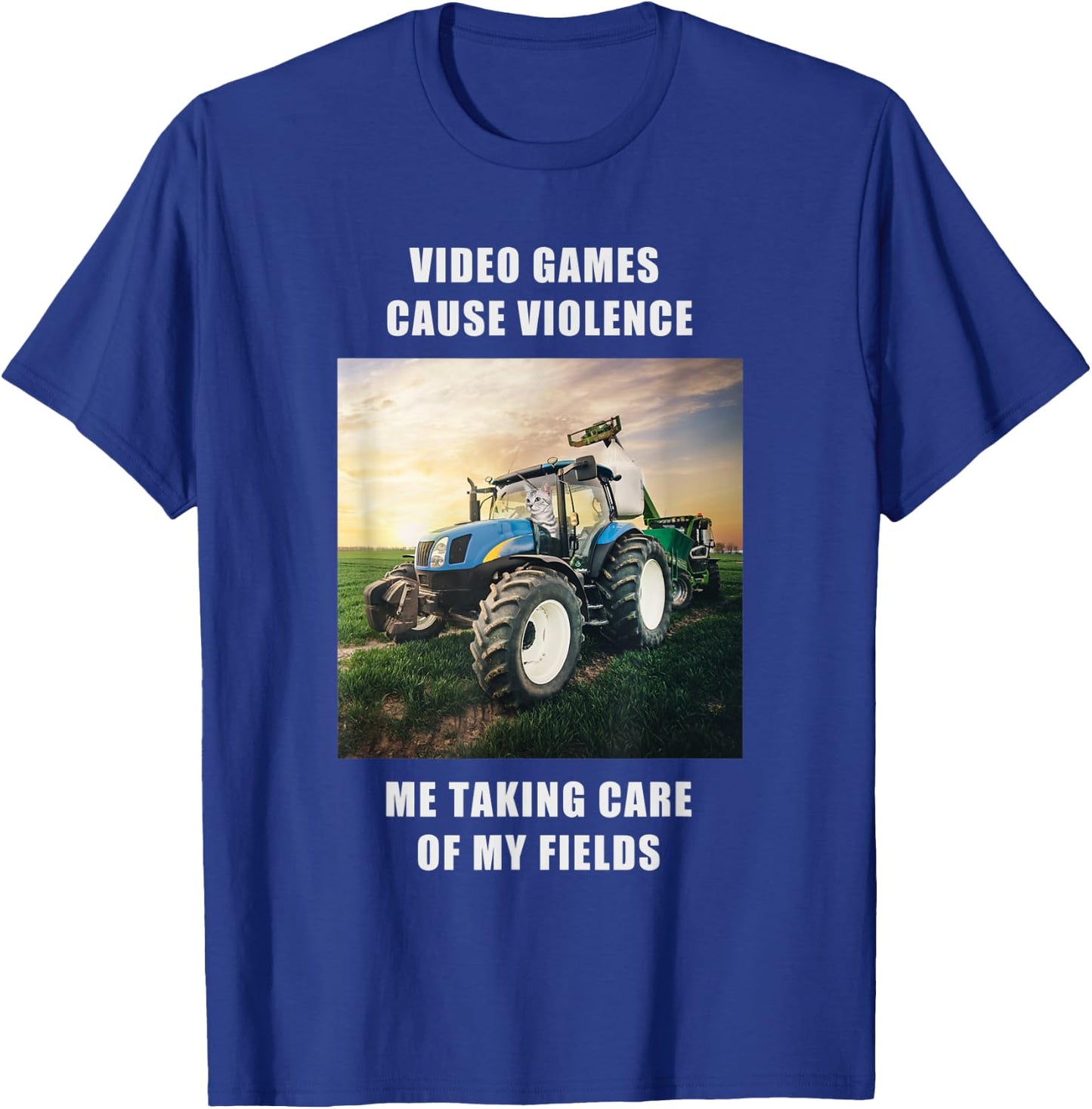Videogames cause violence Gamer Farming T-Shirt - T-Shirt | Royal
