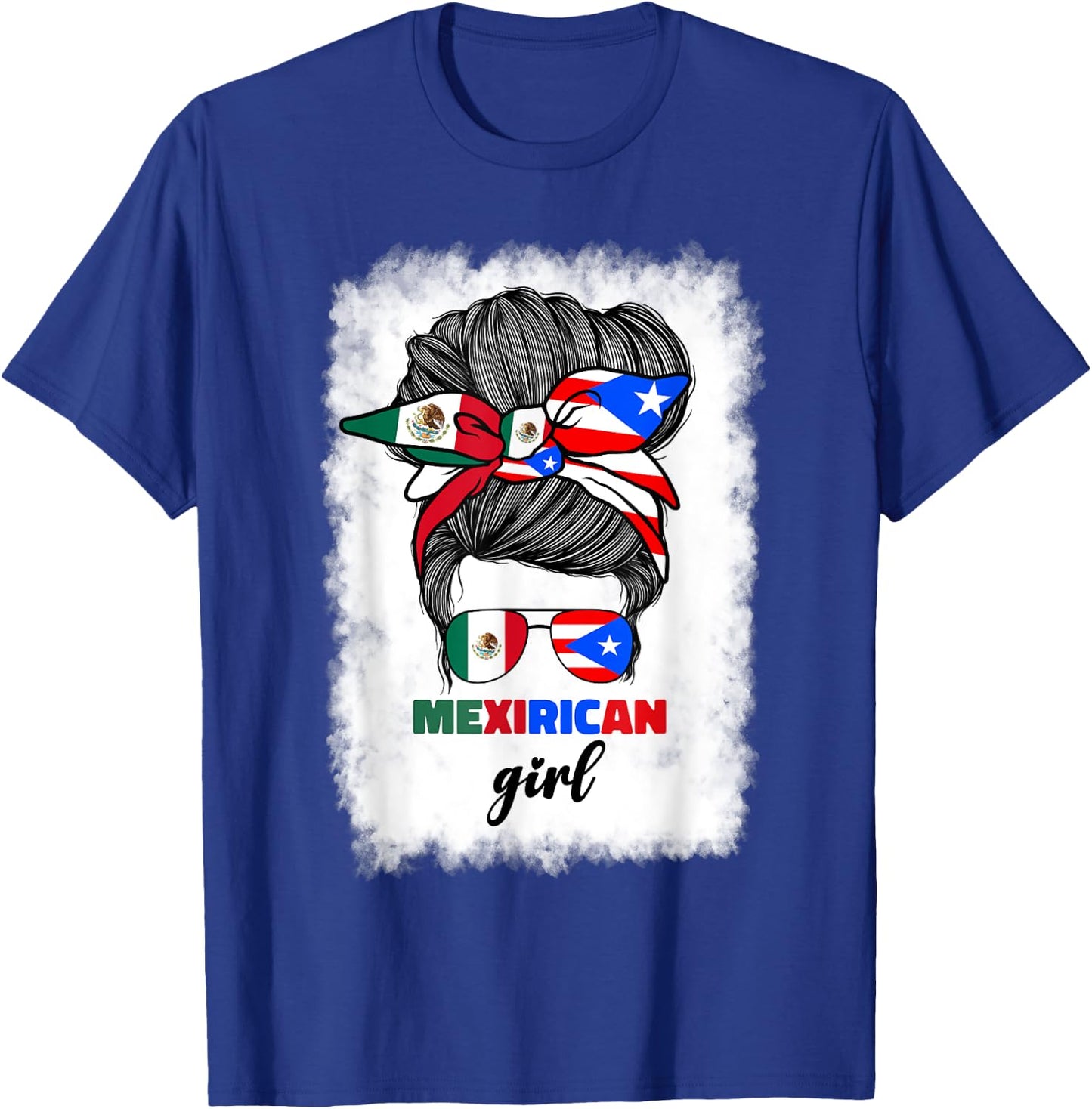 Mexirican Girl Mix Half Mexican And Puerto Rican Rico Flag T-Shirt - T-Shirt | Royal