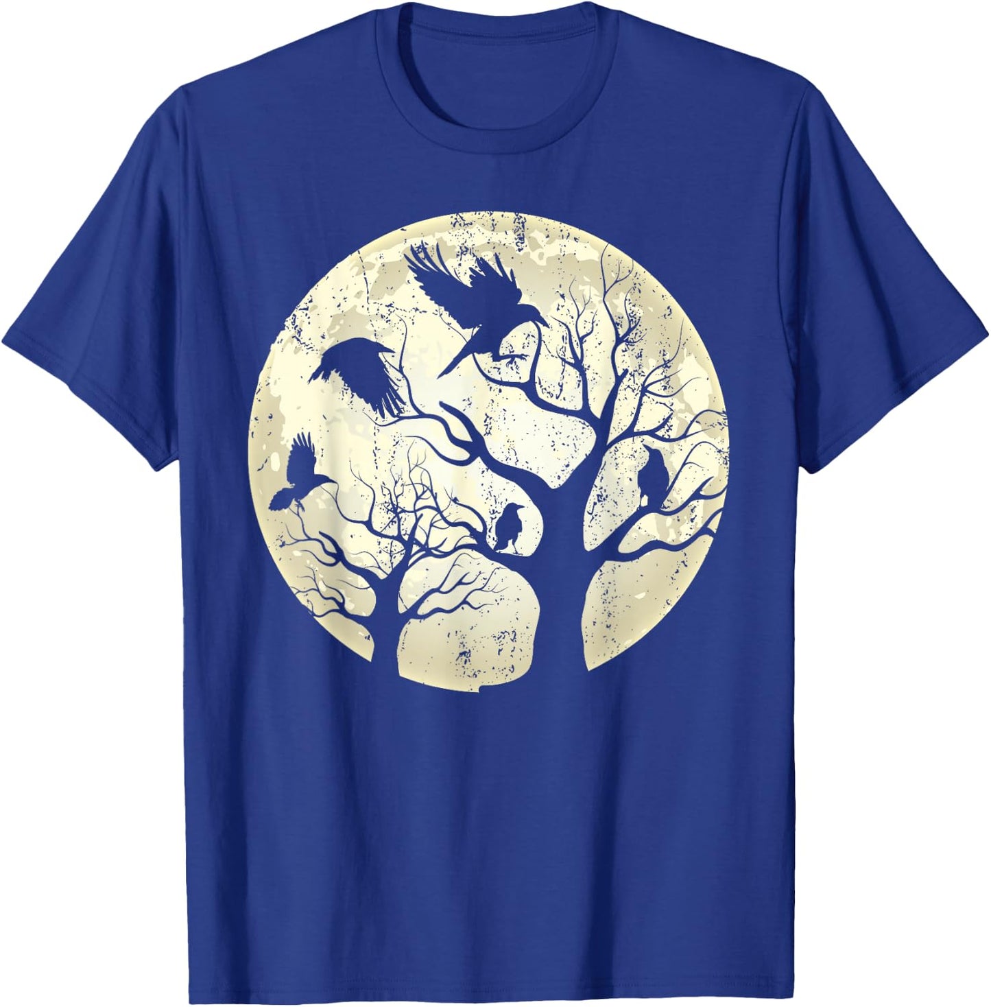 Gothic Animal Forest Bird Raven Creepy Night Moonlight Crow T-Shirt - T-Shirt | Royal