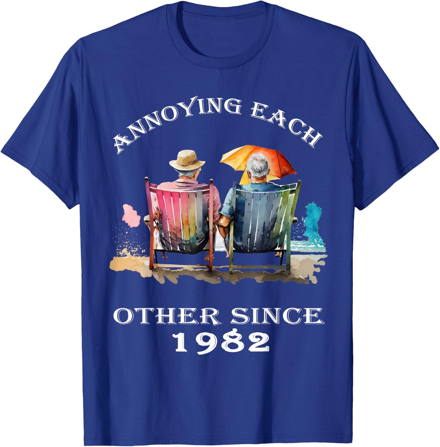 Annoying Each Other Since 1982 Funny Pun T-Shirt - T-Shirt | Royal