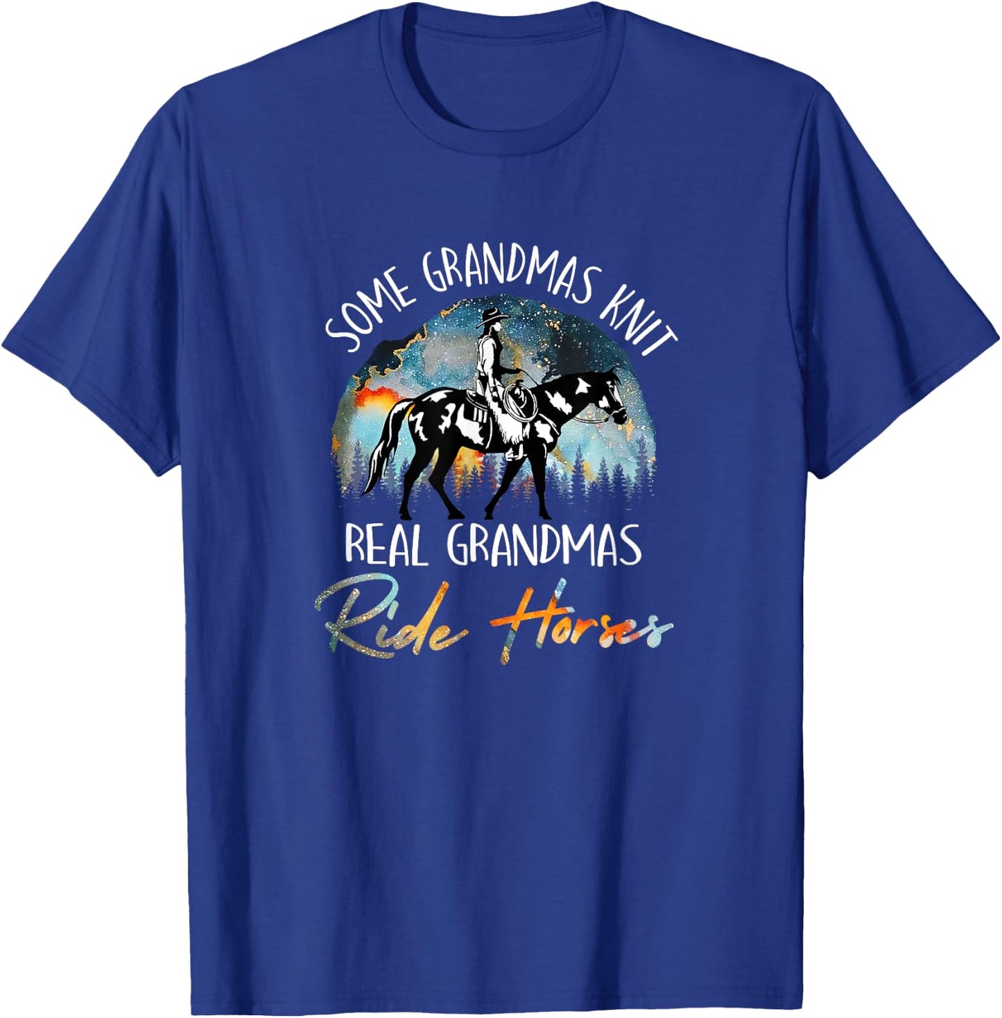 Real Grandmas Ride Horses Grandma Horse Riding Equestrian T-Shirt - T-Shirt | Royal