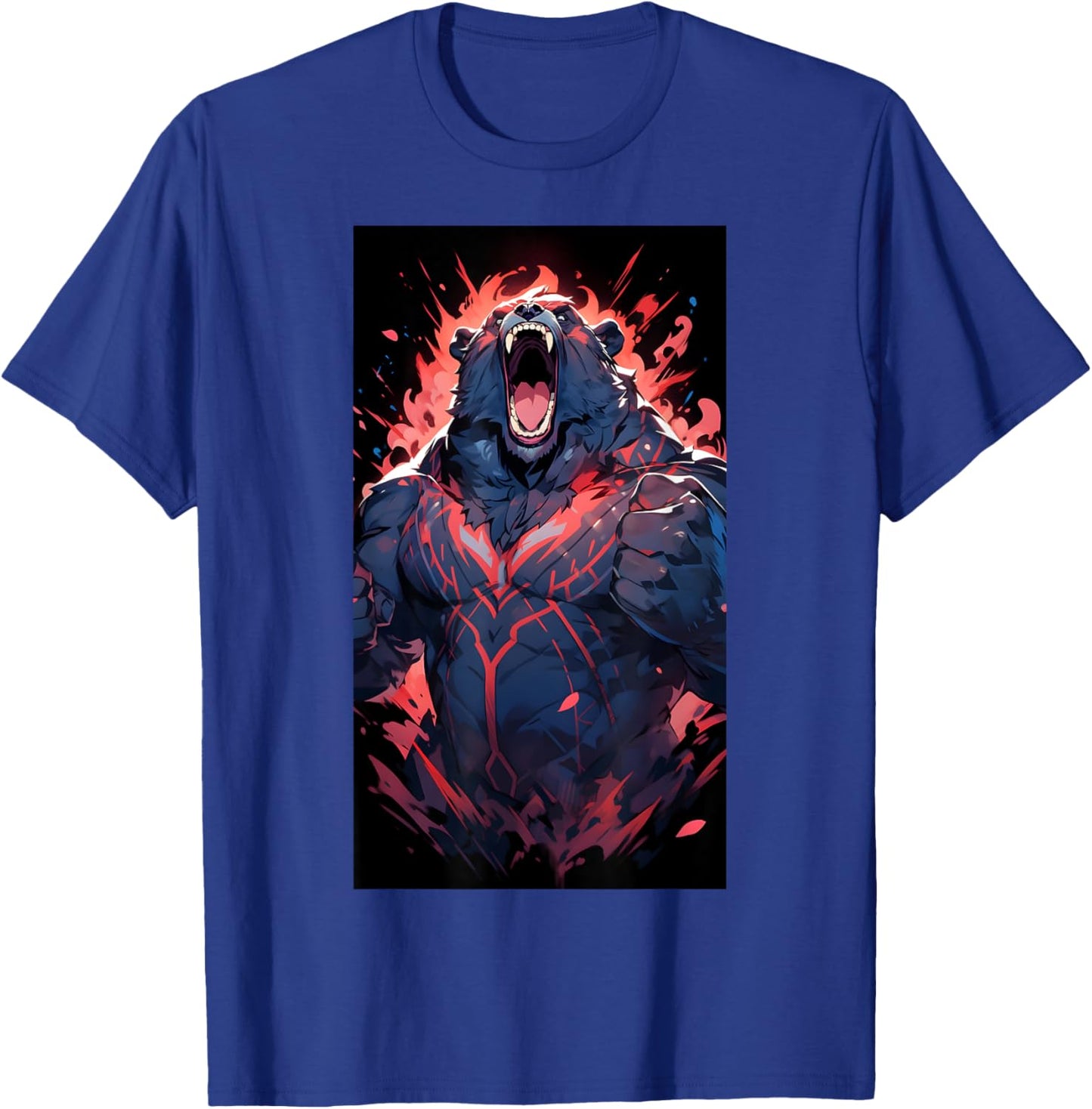 Bodybuilding Fitness Gym Bodybuilder Bear Anime Workout T-Shirt - T-Shirt | Royal