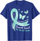 Support Squad Ovarian Cancer Awareness Teal Ribbon Butterfly T-Shirt - T-Shirt | Royal