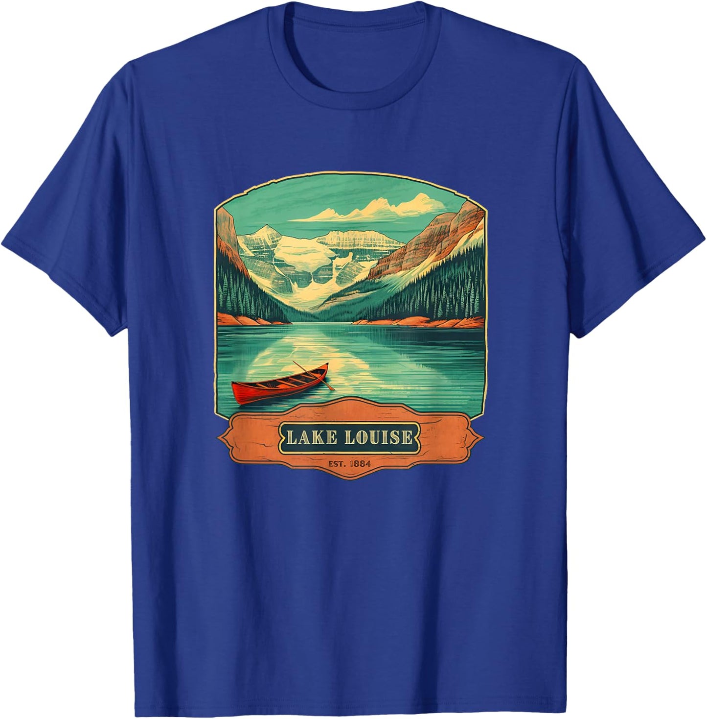 Vintage Style Lake Louise T-Shirt - T-Shirt | Royal