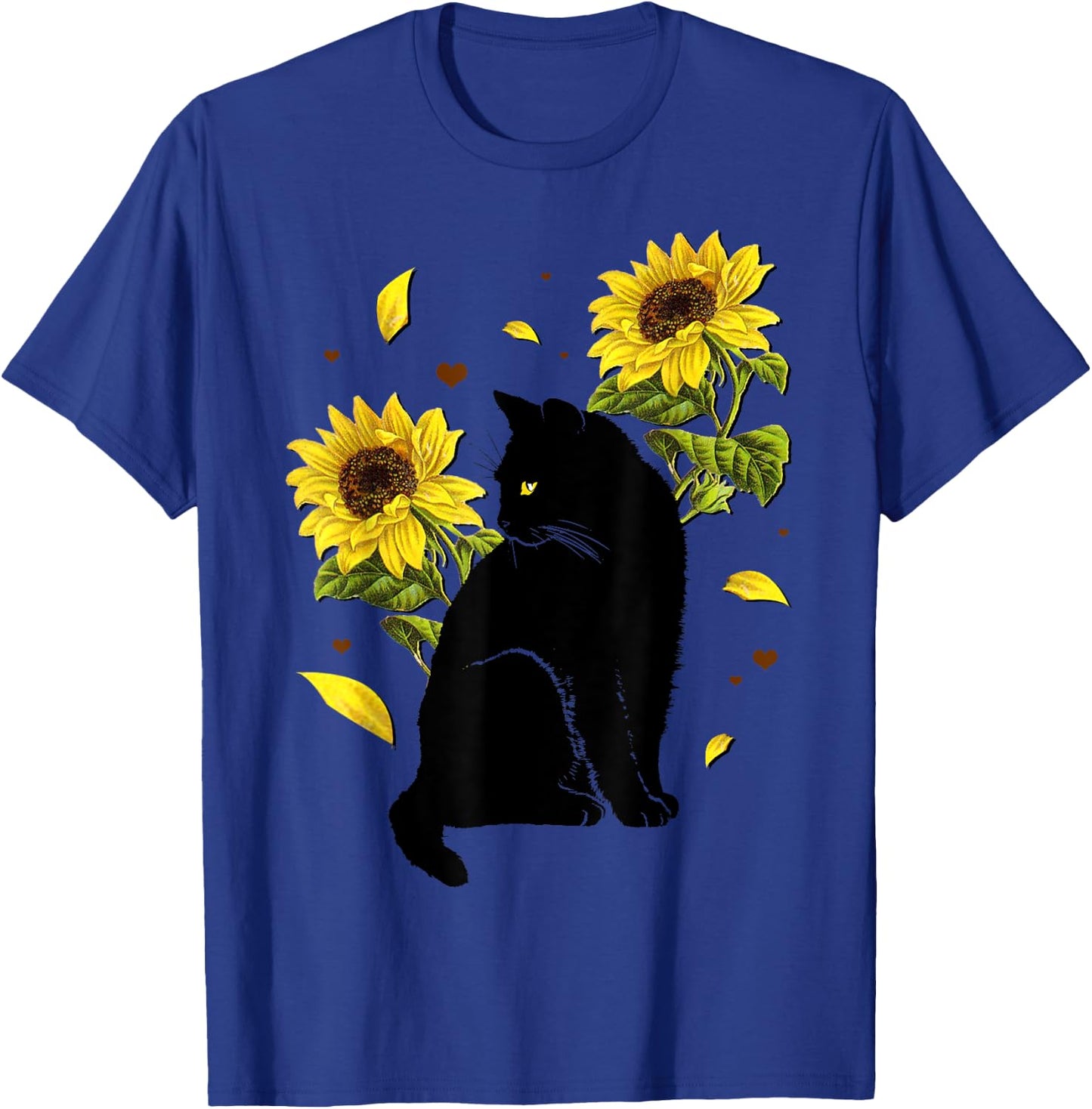 Cat Sunflower Christmas Tree Sun Flower Cat Lover Gift Men Women Kids T-Shirt - T-Shirt | Royal