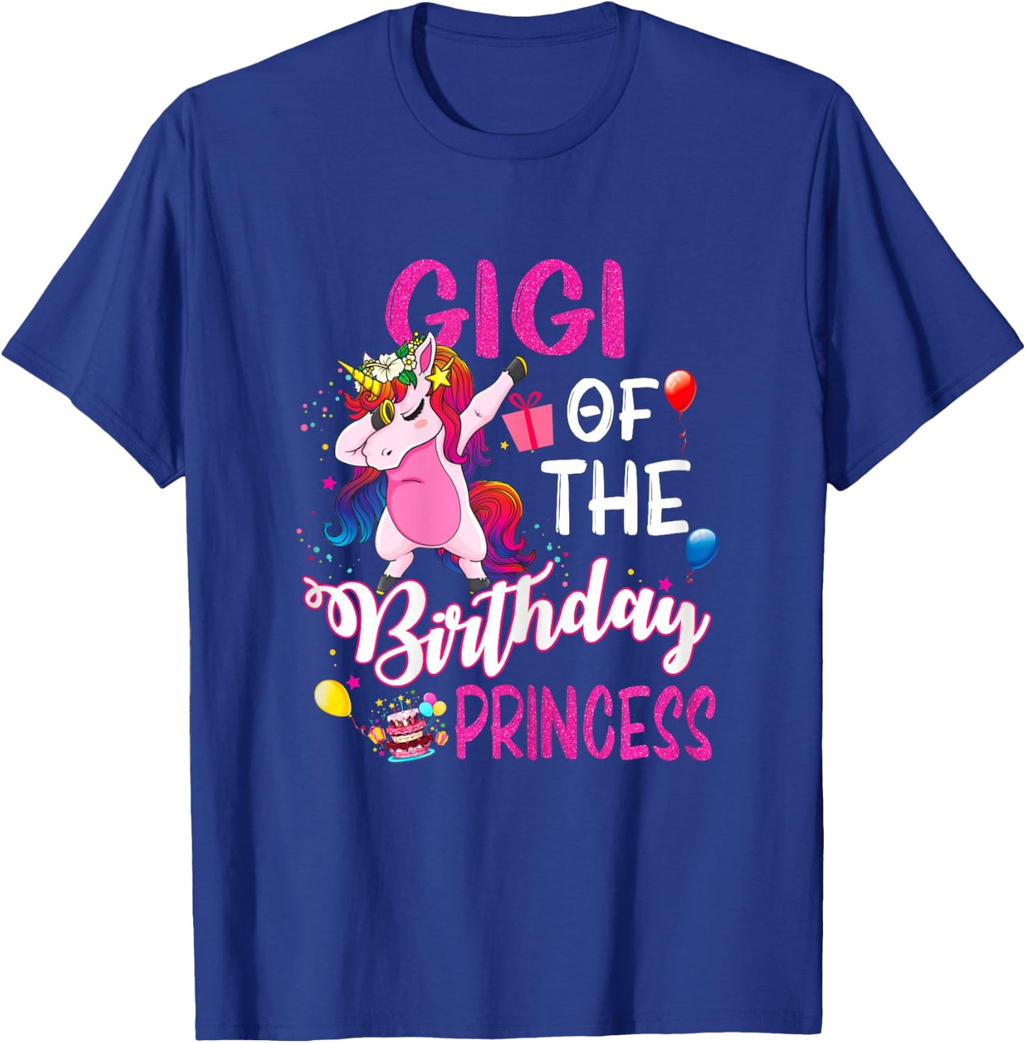 Gigi Of The Birthday Princess Unicorn Girl T-Shirt - T-Shirt | Royal