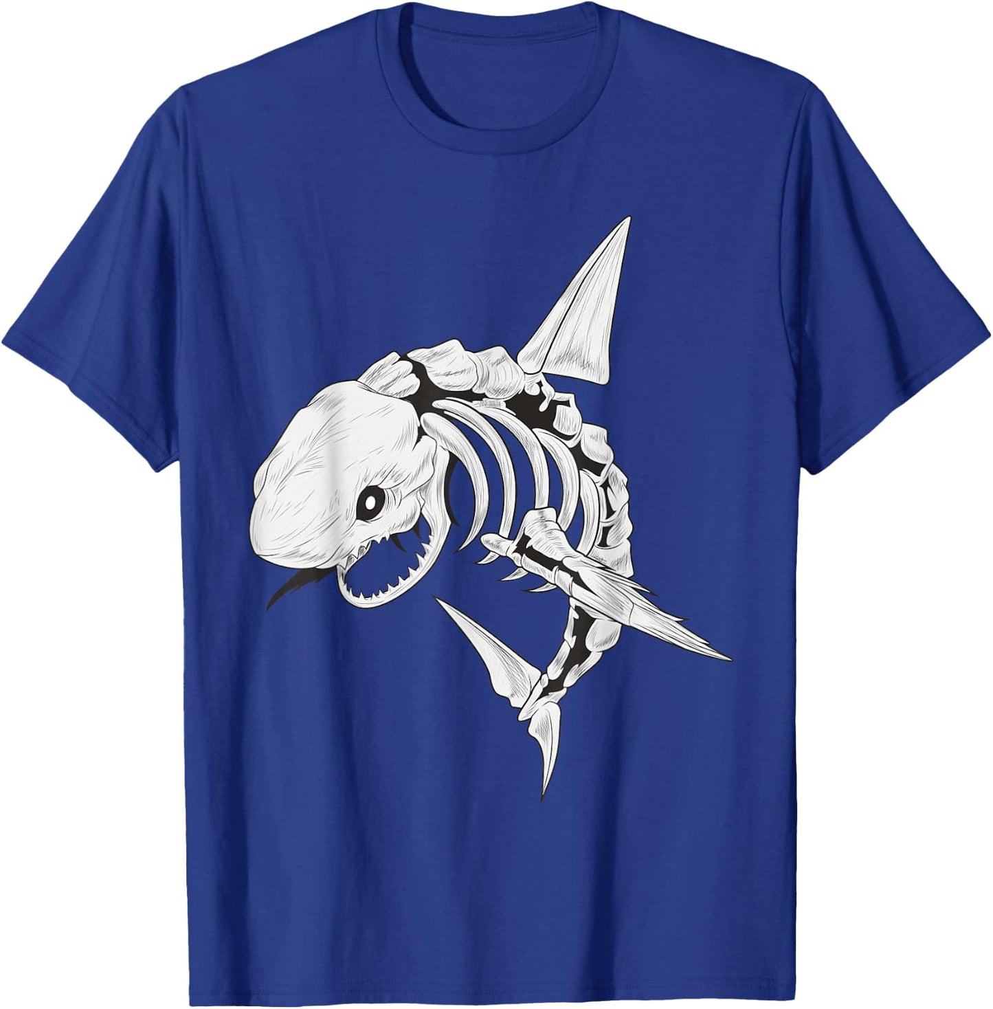 Shark Skeleton Shirt Spooky Shark Halloween Costumes Skull T-Shirt - T-Shirt | Royal