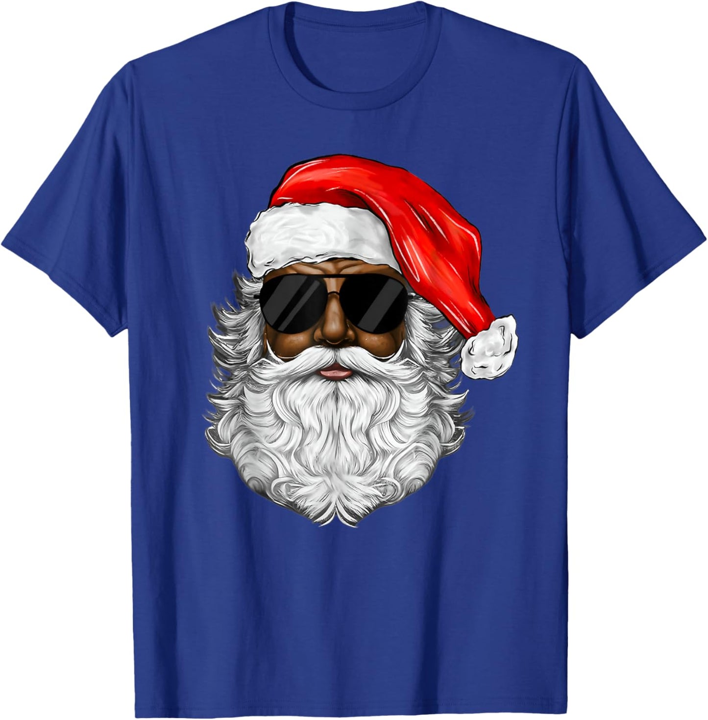 Santa Claus Black Man Christmas Xmas Family Pajamas Holiday T-Shirt - T-Shirt | Royal