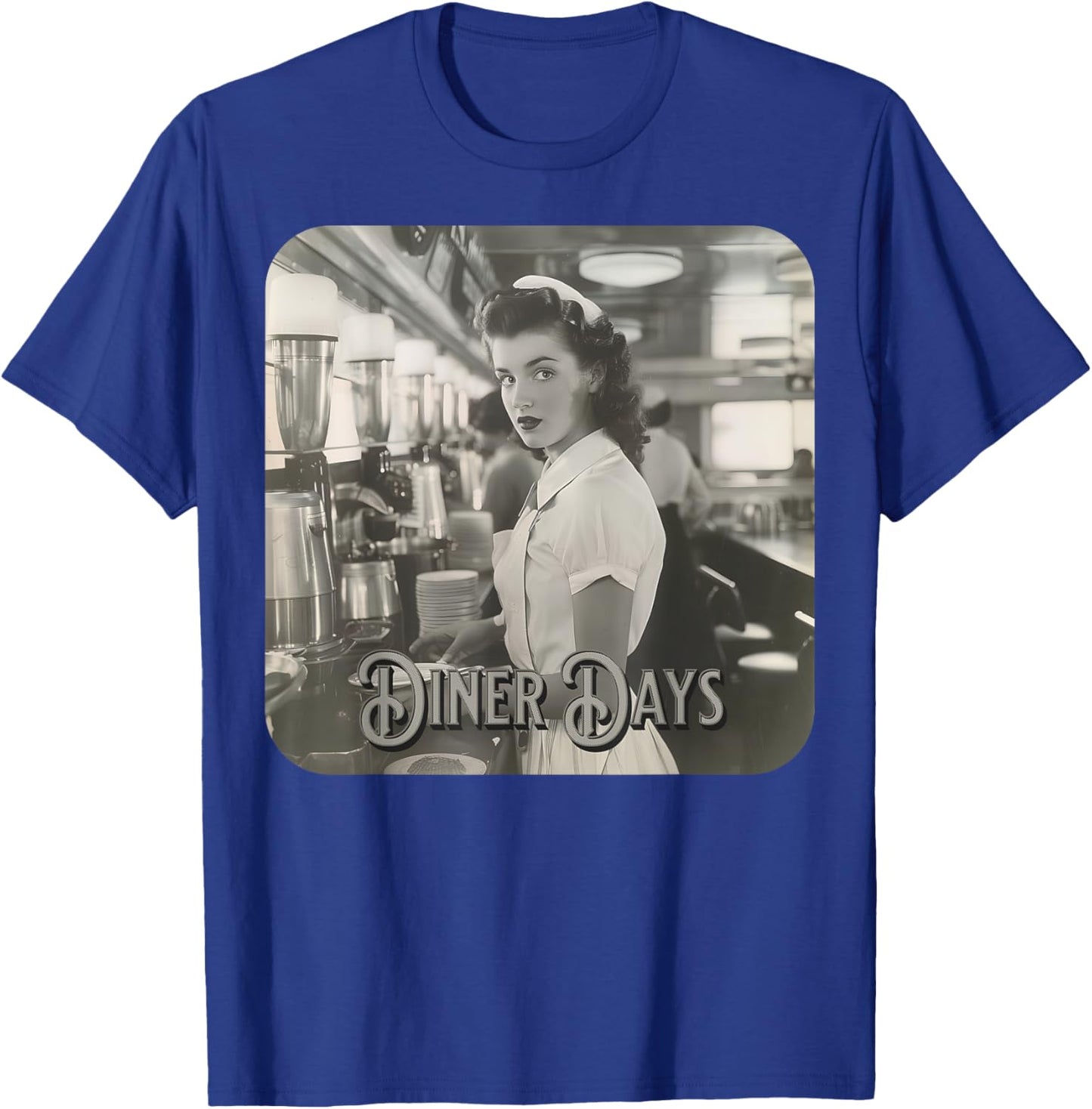 Vintage Diner Days T-Shirt - T-Shirt | Royal
