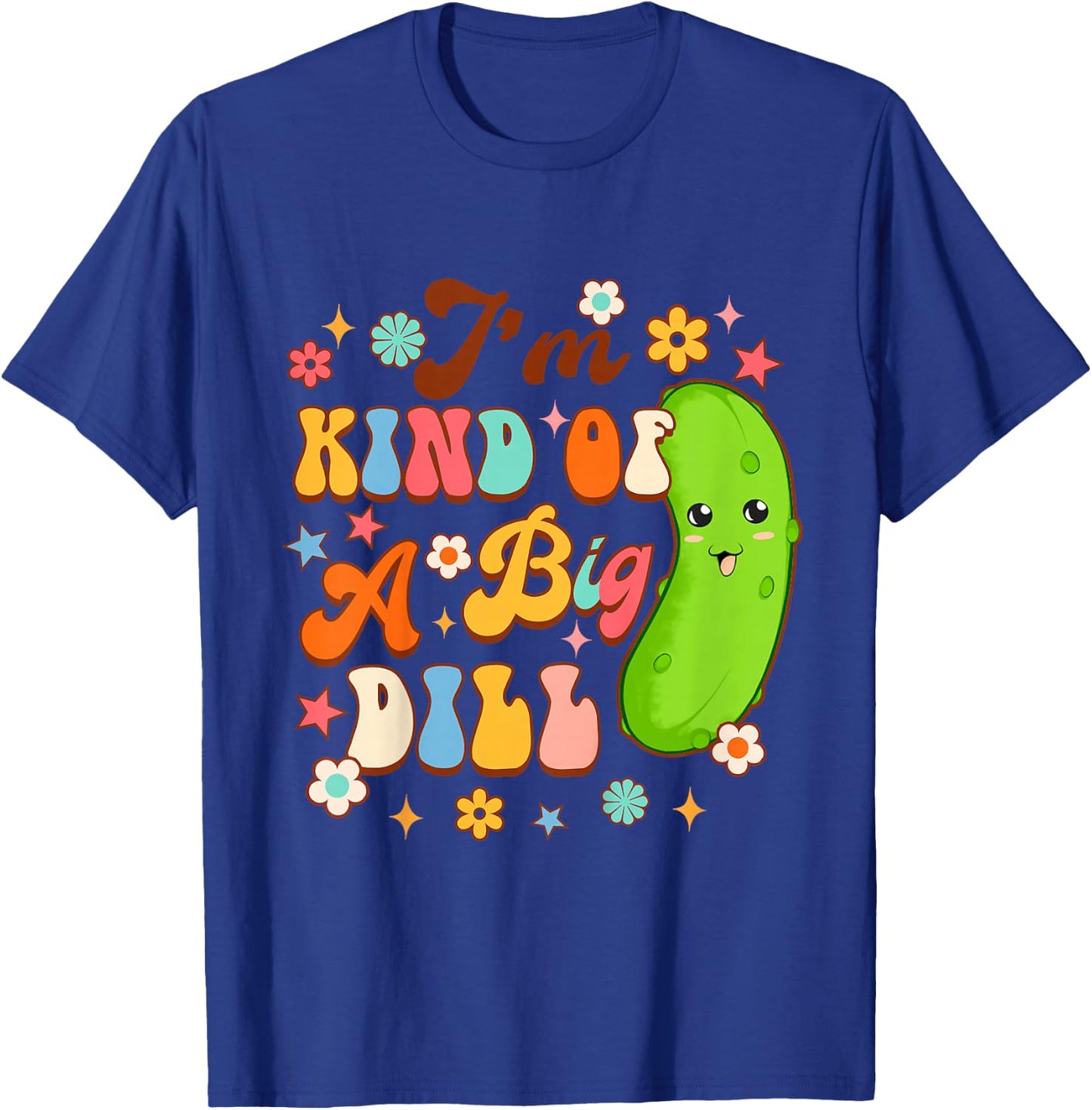 Kids Pickle Lover Cucumber Baby Shower I'm Kind Of A Big Dill T-Shirt - T-Shirt | Royal