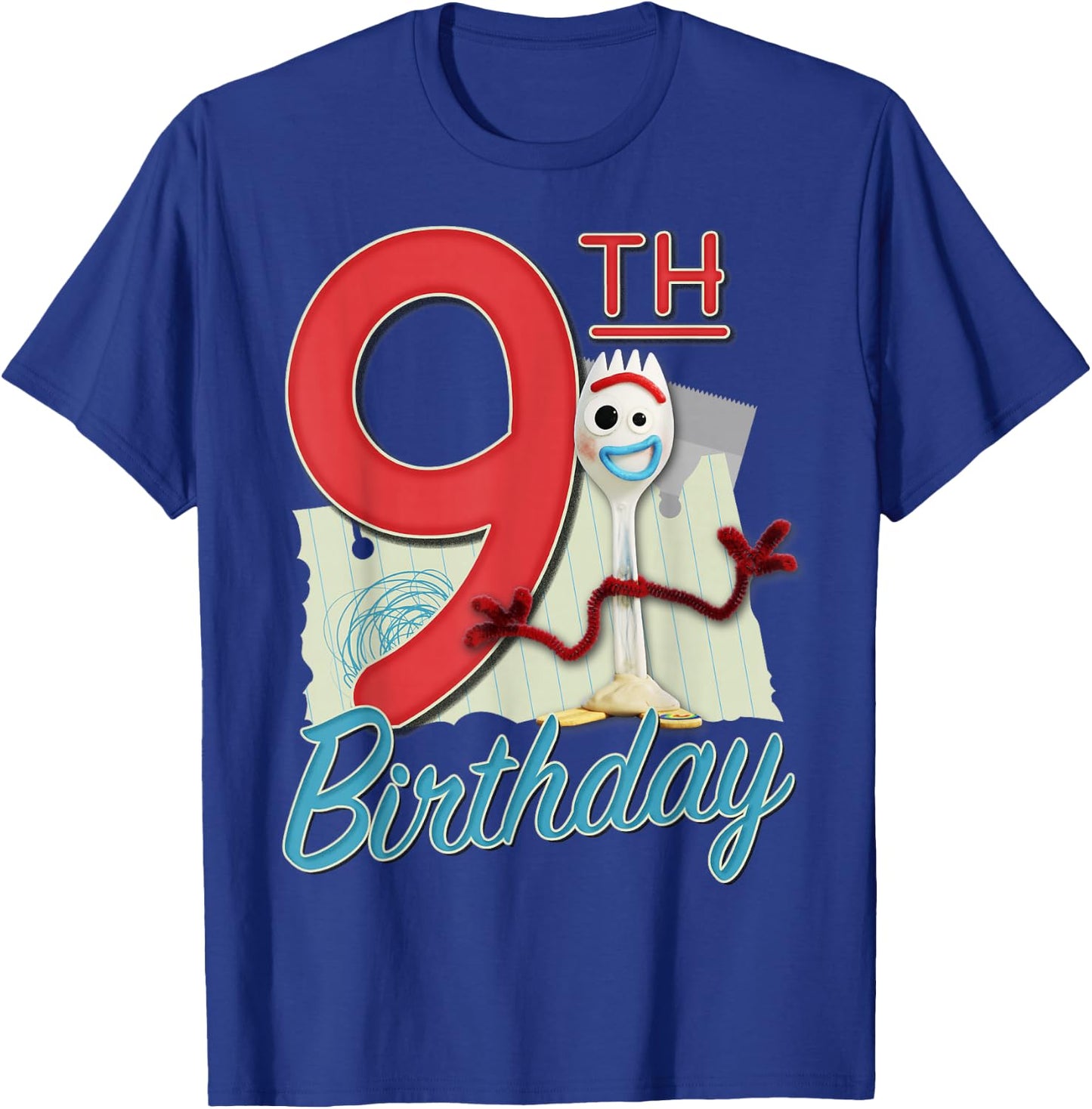 Disney Pixar Toy Story 4 Forky 9th Birthday T-Shirt - T-Shirt | Royal