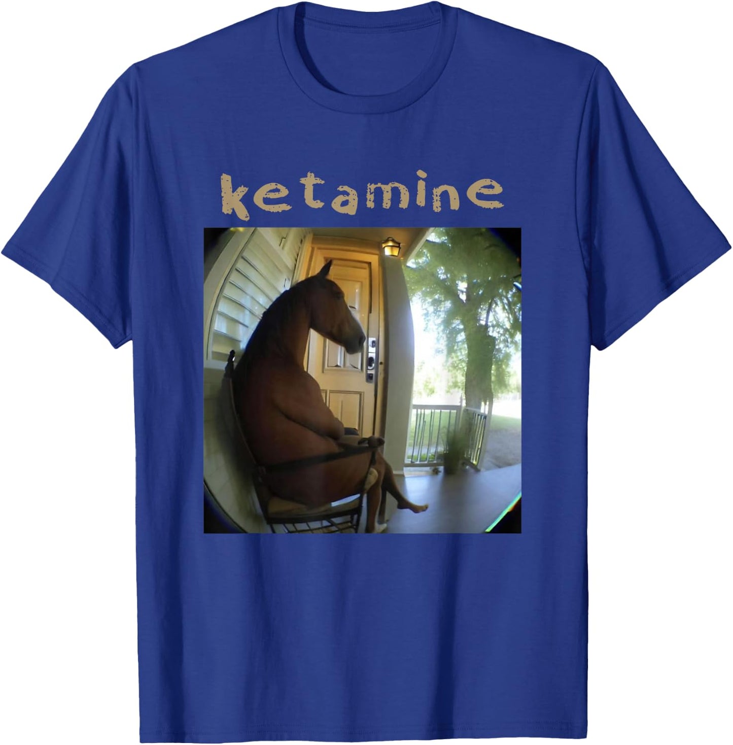 Ketamine Horse Emergency Horse Sitting In A Chair T-Shirt - T-Shirt | Royal