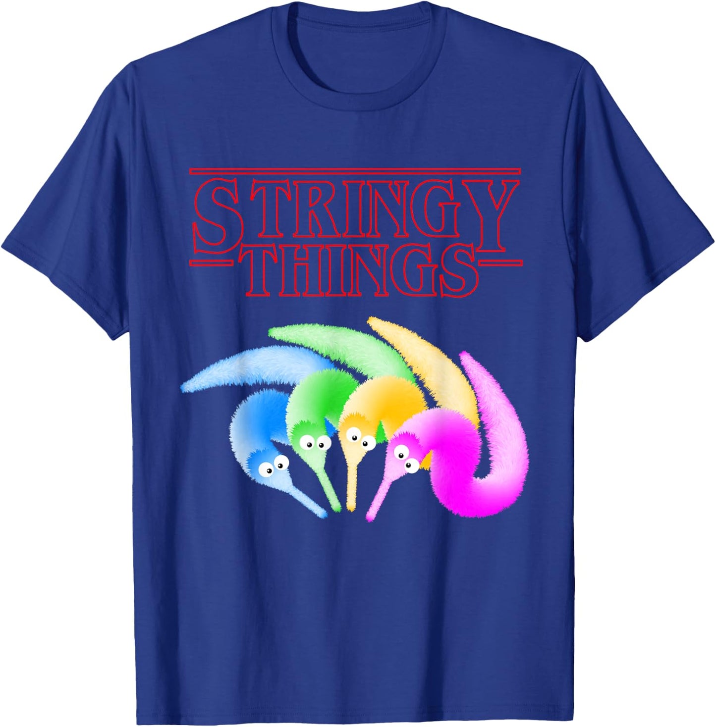 Stringy Things, Fuzzy Magic Worm on a String Meme T-Shirt - T-Shirt | Royal