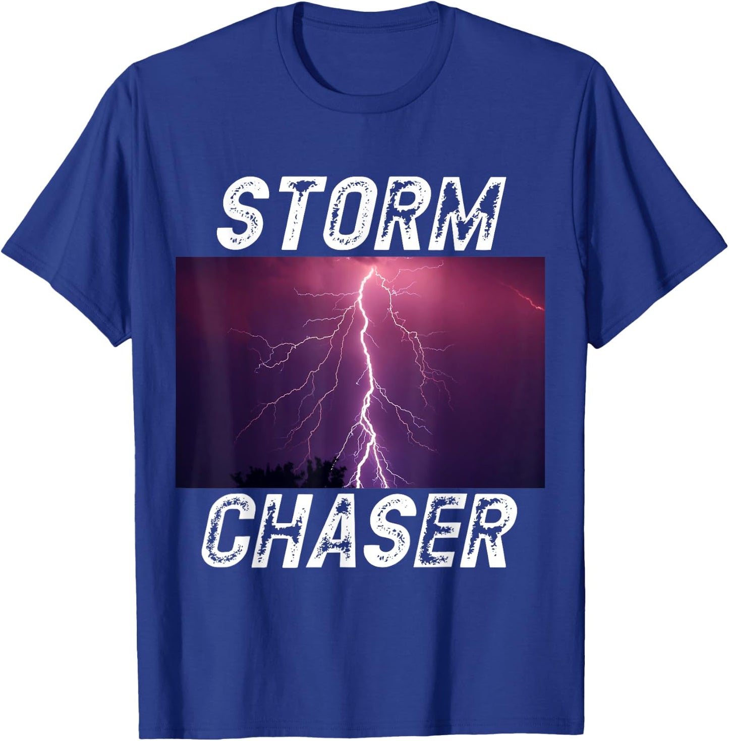 Storm Chaser Lightning Picture Weather Meteorologist T-Shirt - T-Shirt | Royal