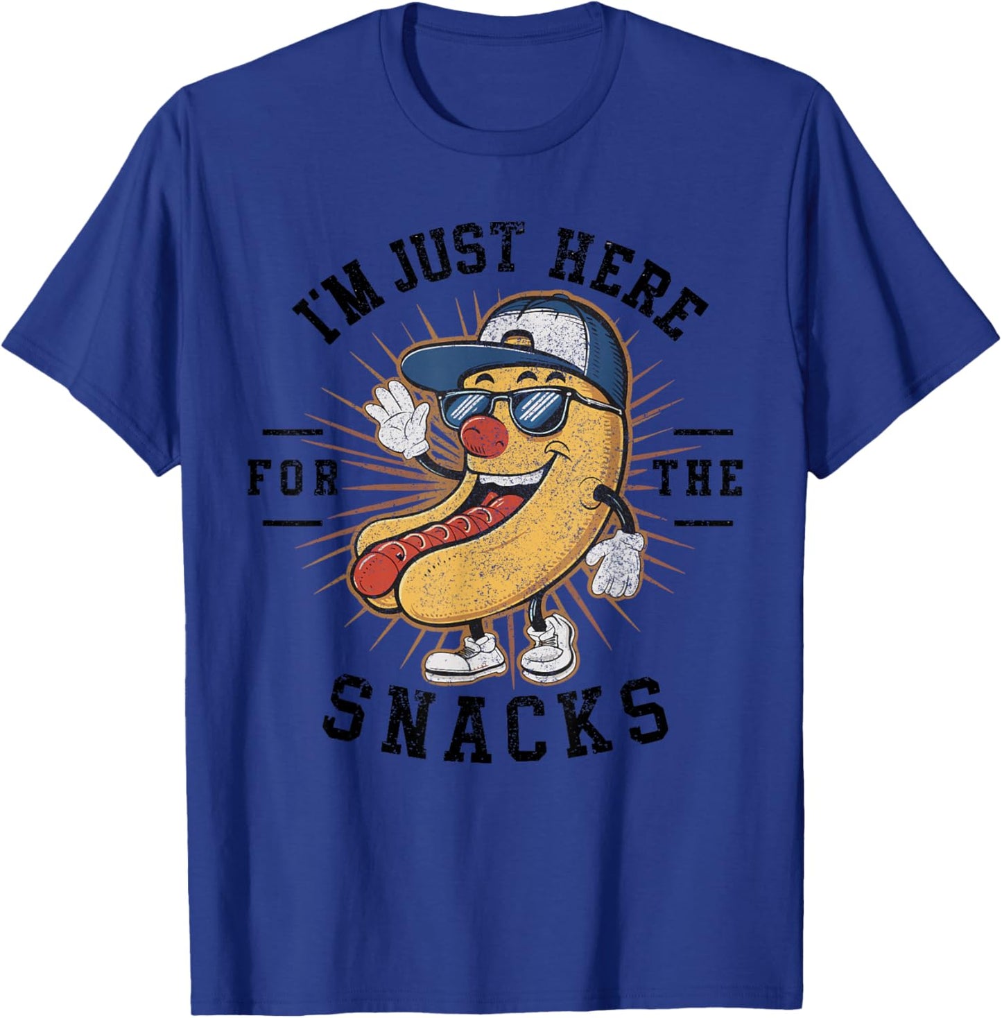 Funny I'm Just Here For The Snacks Football T-Shirt - T-Shirt | Royal