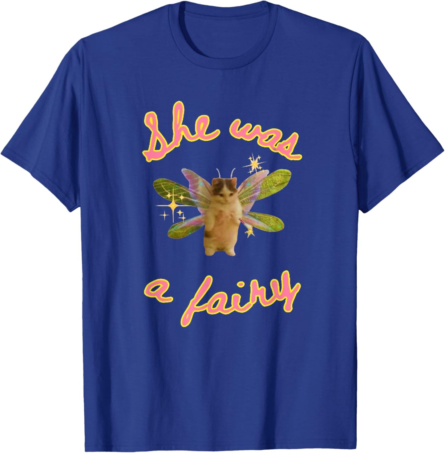 She was A Fairy Meme, Funny Cat Meme Gift T-Shirt - T-Shirt | Royal
