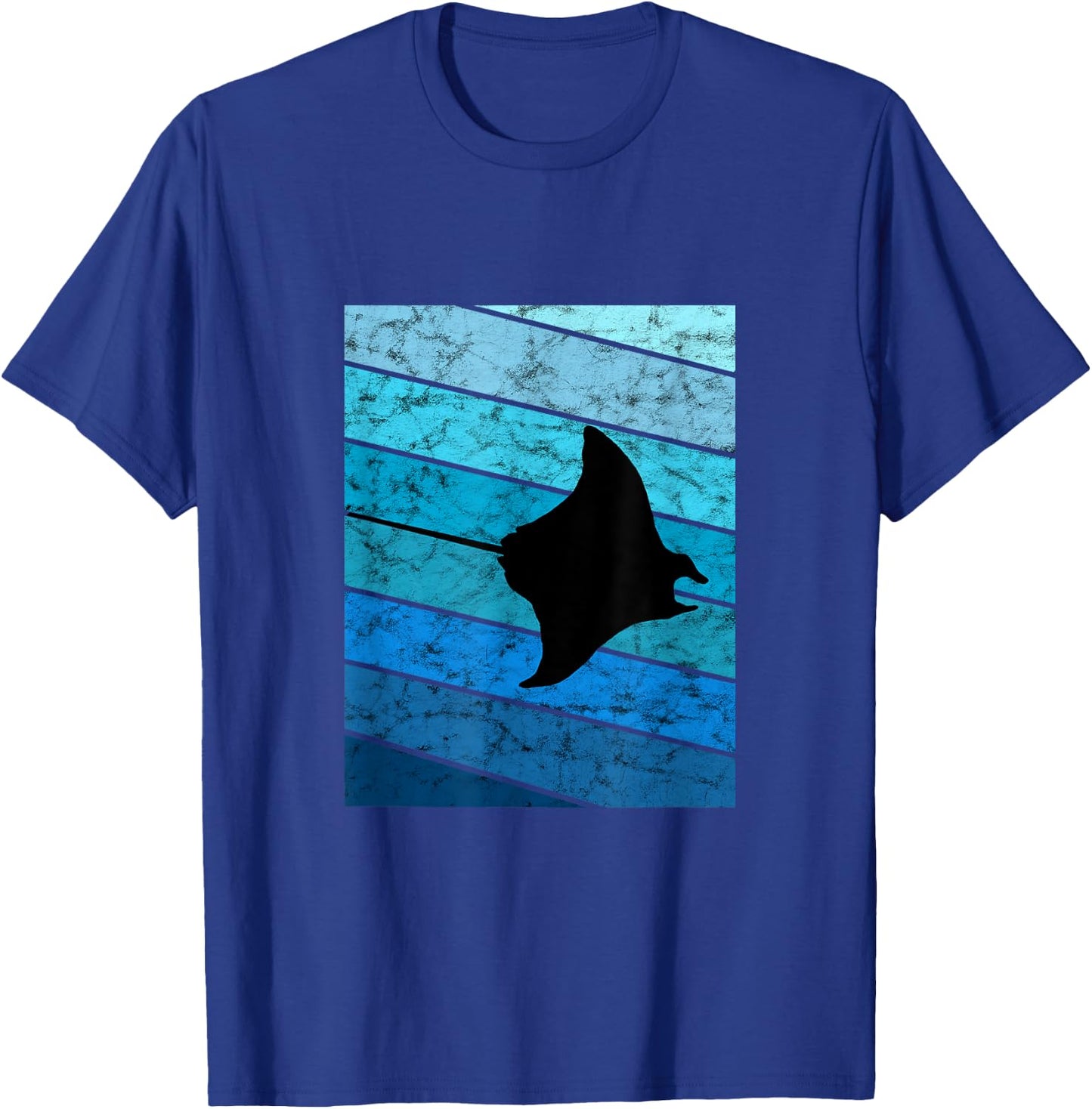 Manta Vintage Retro Ocean Stingray Manta Ray T-Shirt - T-Shirt | Royal