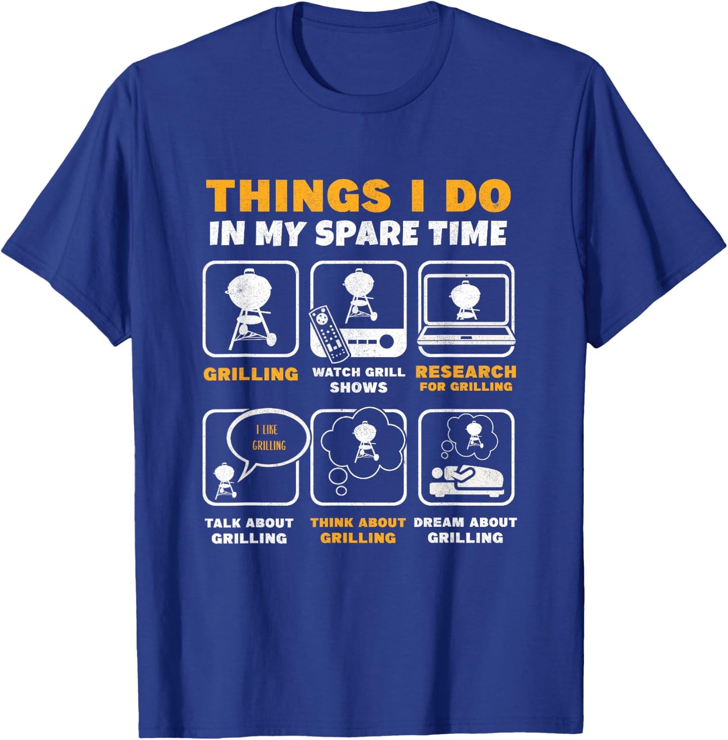 Barbecue Grilling Party Things I Do in My Spare Time BBQ T-Shirt - T-Shirt | Royal