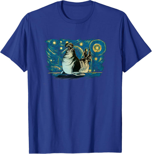 Retro Vintage Style Elephant Seal T-Shirt - T-Shirt | Royal