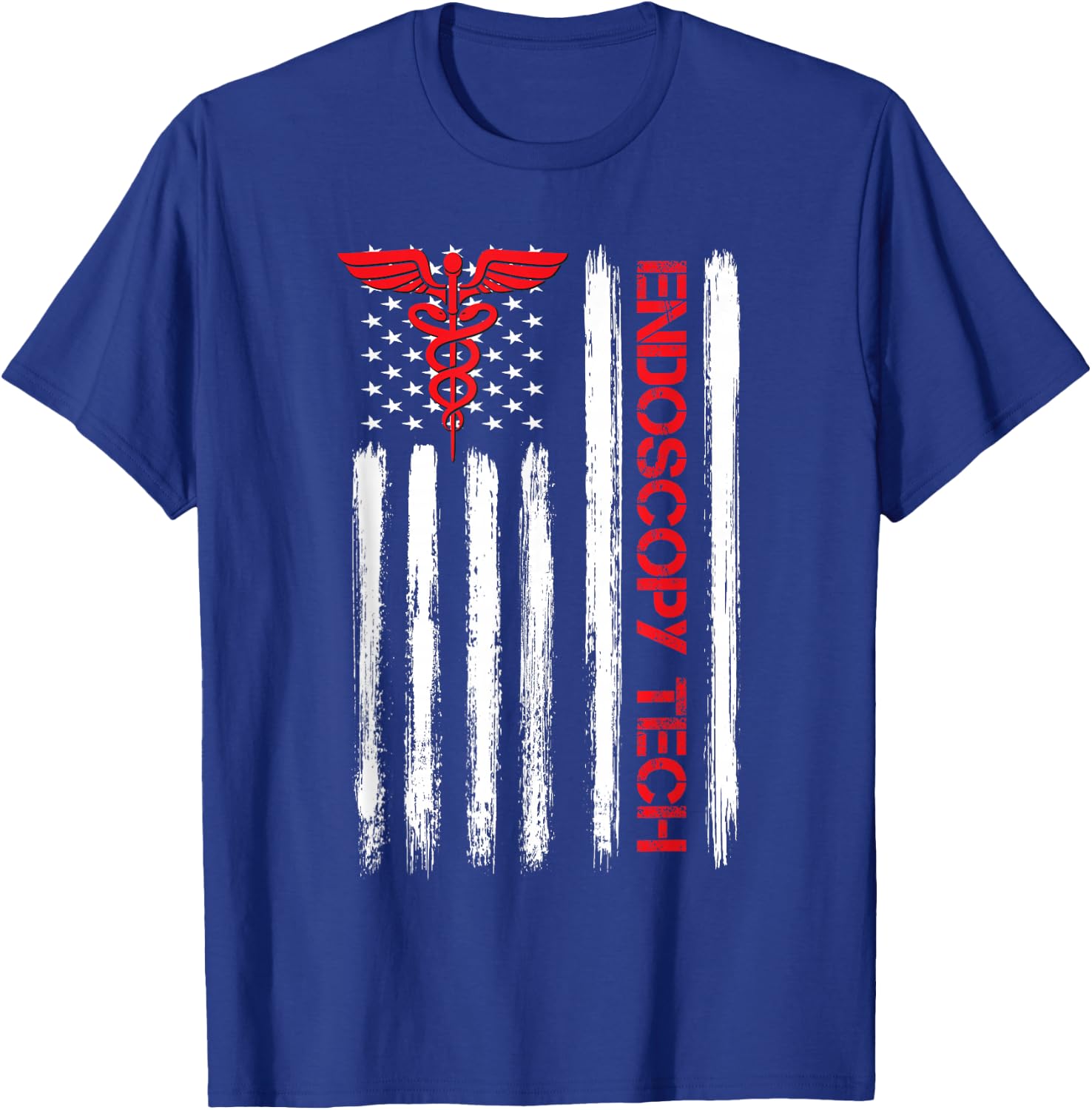 US Flag Endoscopy Tech Technologist Gastroenterologist GI T-Shirt - T-Shirt | Royal