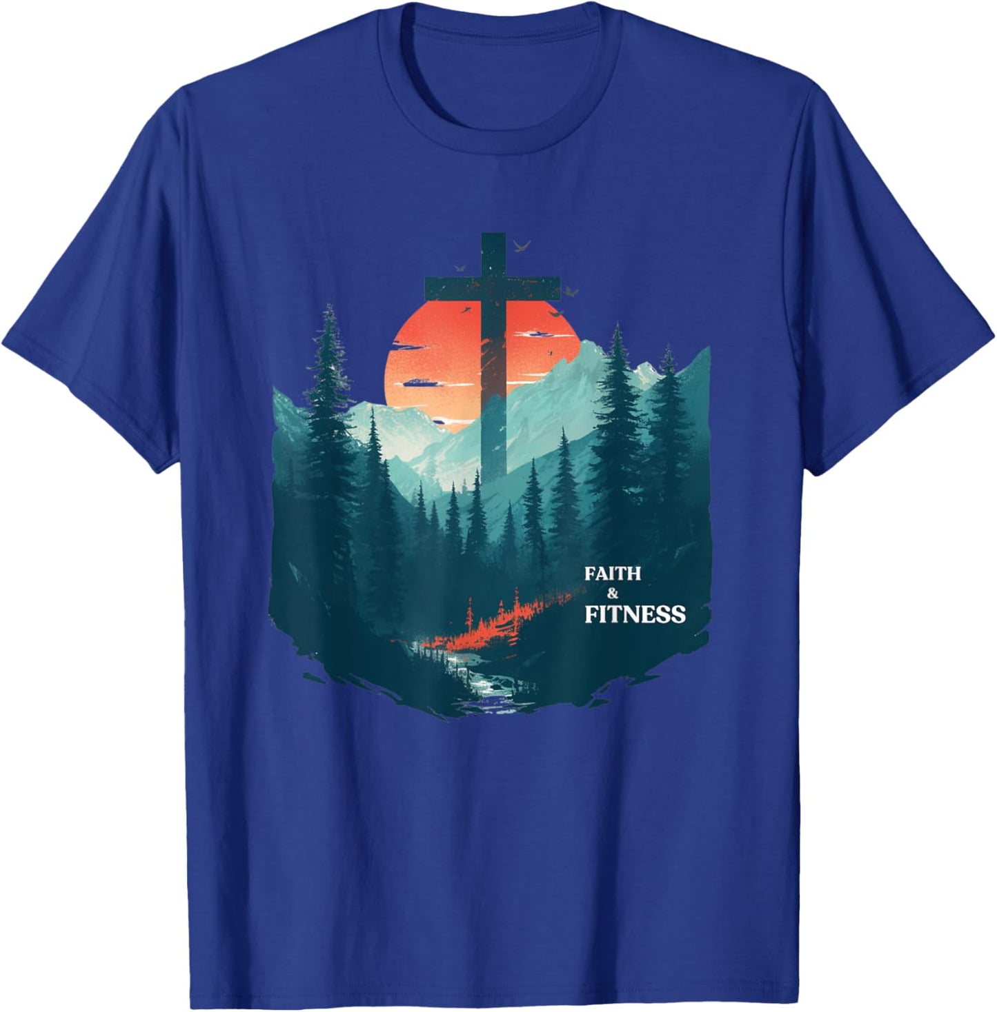 Faith & Fitness Christian - Workout Motivation Gym Apparel T-Shirt - T-Shirt | Royal