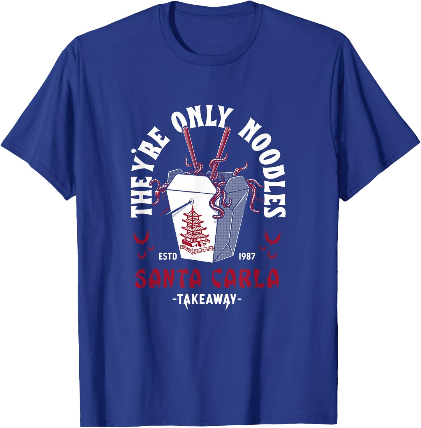 They're Only Noodles - Vampire Chinese Food - Vintage Horror T-Shirt - T-Shirt | Royal
