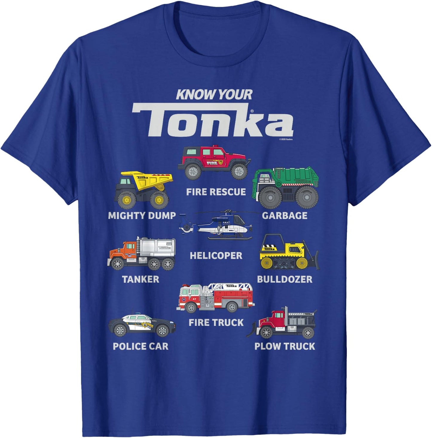 Tonka Know Your Tonka Trucks Vehicle Textbook T-Shirt - T-Shirt | Royal