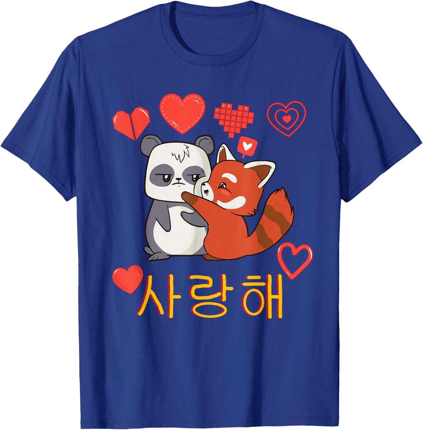 Kawaii - I Love You - Saranghae - K-POP - Korea Panda T-Shirt - T-Shirt | Royal