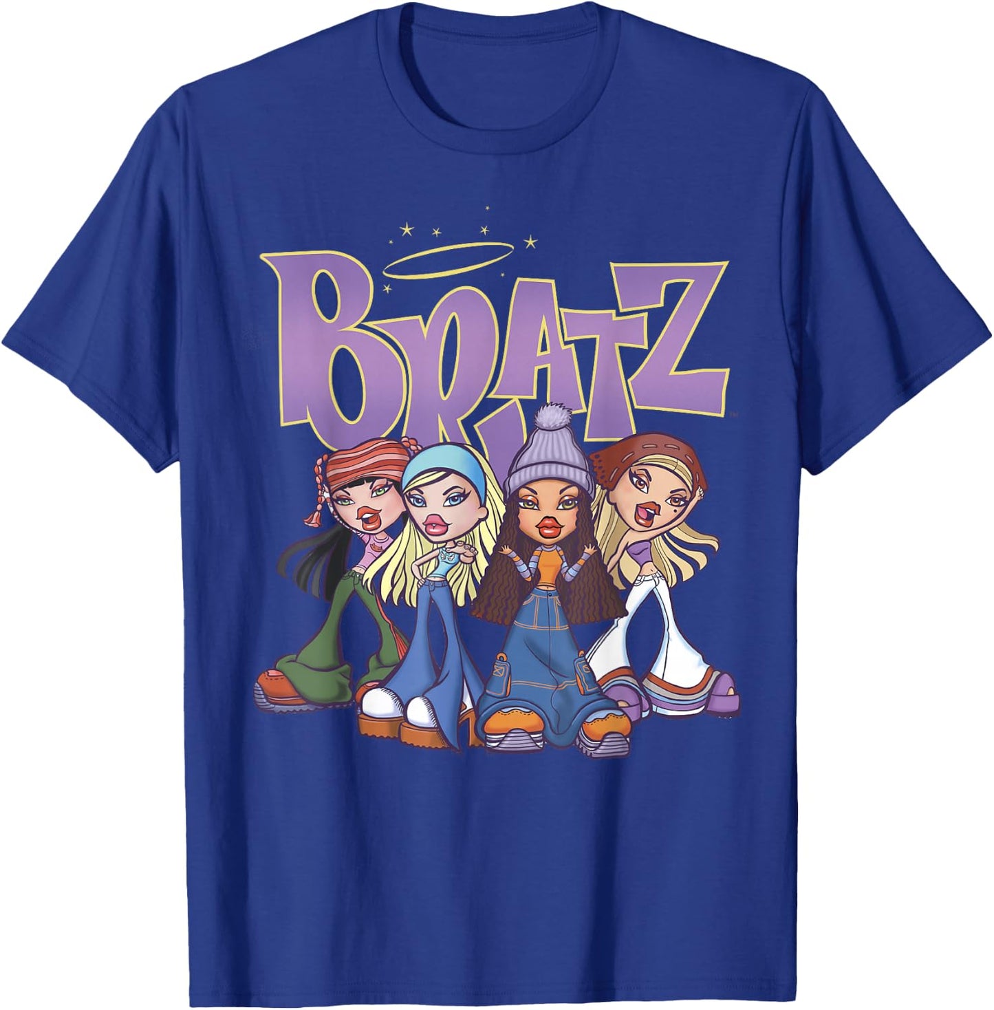 Bratz Original Four Group Shot Logo T-Shirt - T-Shirt | Royal