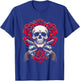 Guitar 80s Glam Rock - 1980s Skeleton Roses Skull Guns T-Shirt - T-Shirt | Royal