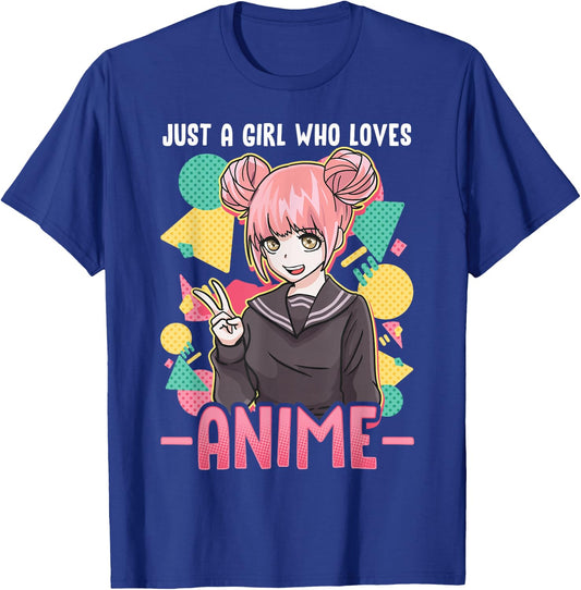 Anime Shirts for Girls Women Just A Girl Who Loves Anime T-Shirt - T-Shirt | Royal