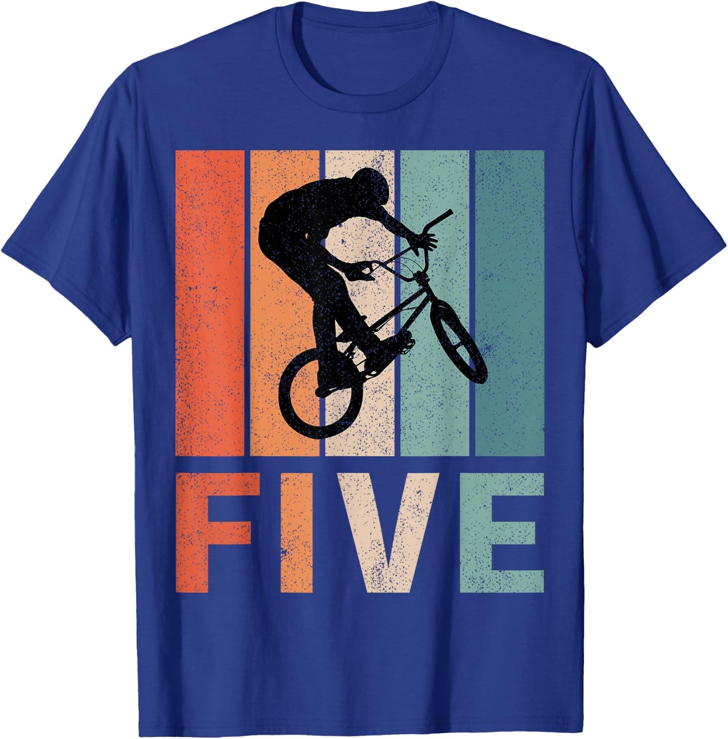 5th Birthday Retro BMX Bicycle Bike Boys Kids 5 Years Old T-Shirt - T-Shirt | Royal