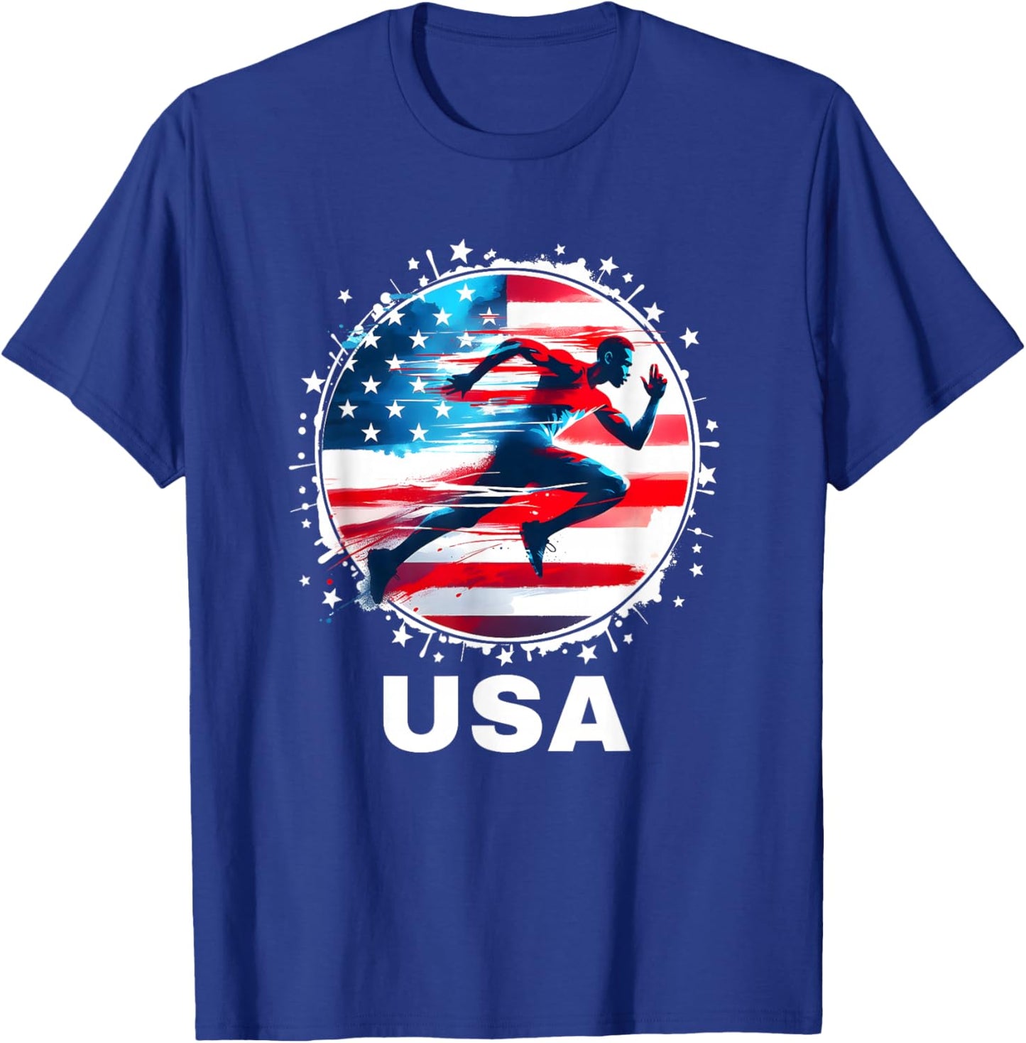 USA Run Track and Field Shirt Track and Field Apparel Track T-Shirt - T-Shirt | Royal