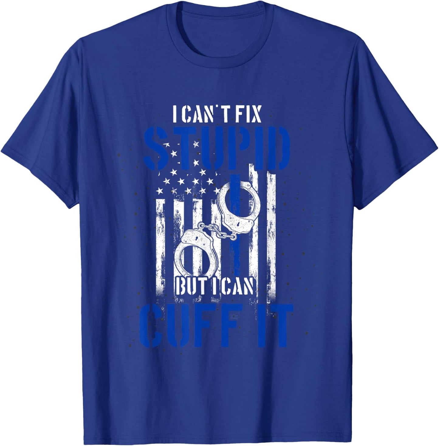 Funny Policeman Gift Cuff Law Enforcement Police T-Shirt - T-Shirt | Royal