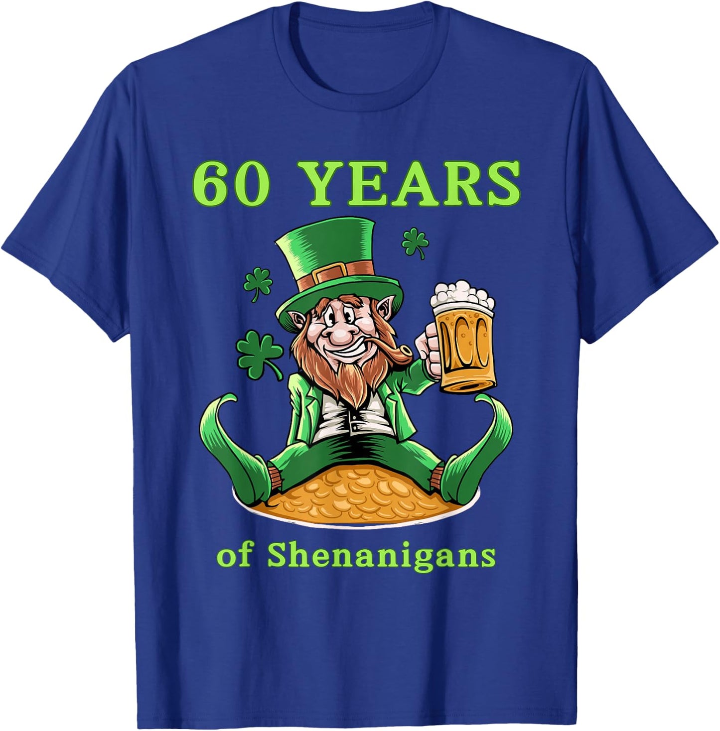 St Patrick's Day 60th Birthday Leprechaun T-Shirt - T-Shirt | Royal